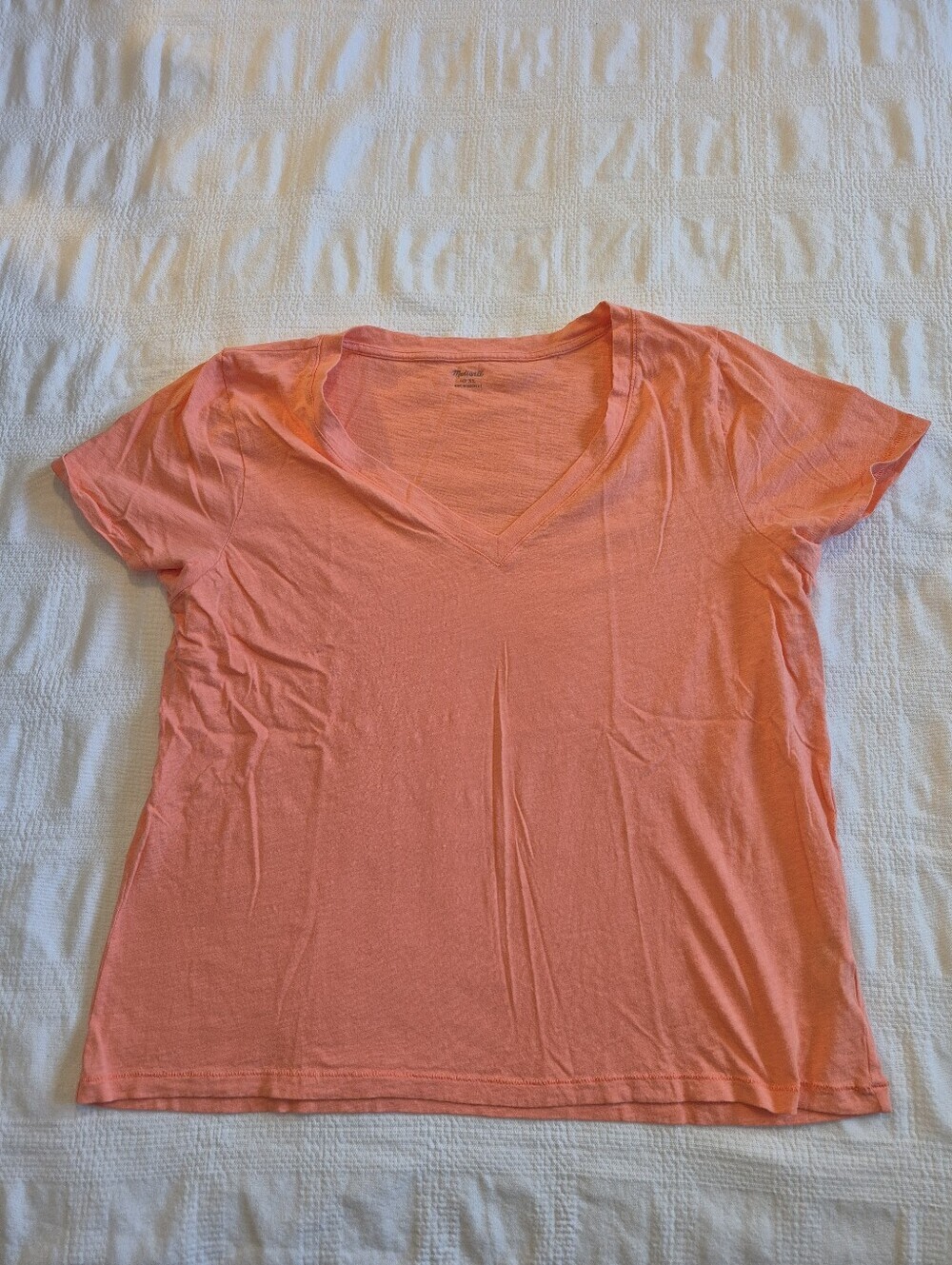 Madewell women's XL light orange short sleeve shirt VGUC